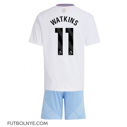 Camiseta Aston Villa Ollie Watkins #11 Visitante Equipación para niños 2024-25 manga corta (+ pantalones cortos)